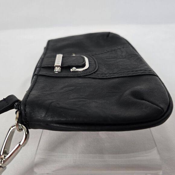 Guess Wristlet Black Silver Tone Hardware PU Leather 7" x 4.5" - Picture 13 of 14